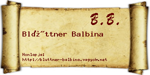 Blüttner Balbina névjegykártya